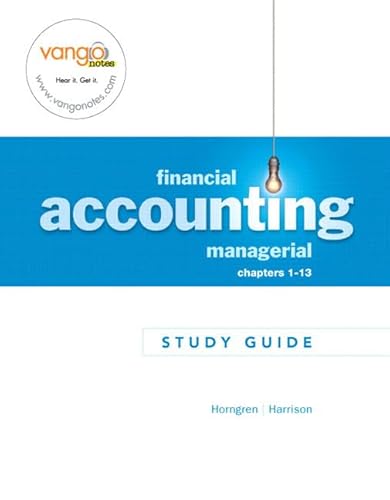 Stock image for Study Guide for Financial and Managerial Accounting, Chapters 1-13 for sale by Books From California