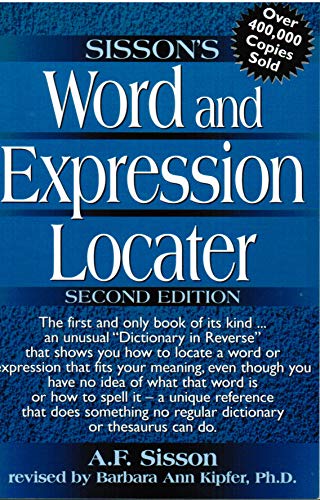 Sisson's Word and Expression Locator (9780136190653) by Elster, Charles H.; Kipfer, Barbara Ann