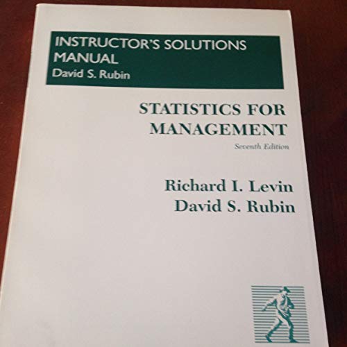 Sm Statistics Management I/S/M (9780136195528) by Levin