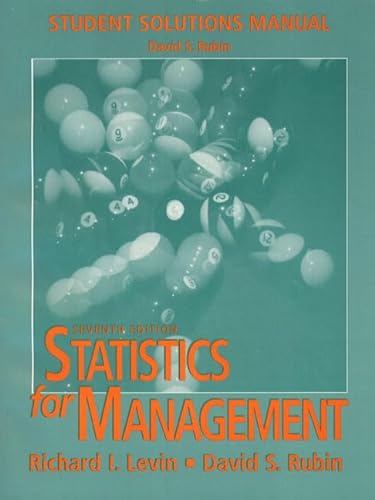 Stock image for Statistics for Management: Student Solutions Manual for sale by ThriftBooks-Atlanta