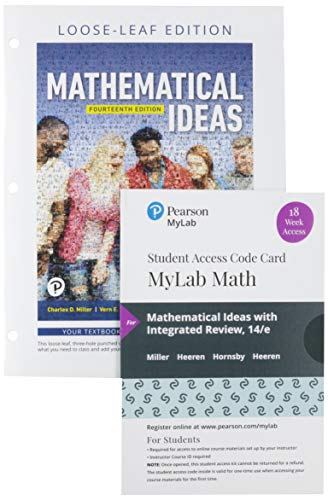 Stock image for Mathematical Ideas, Loose Leaf Edition Plus MyLab Math with Pearson eText -- 18 Week Access Card Package for sale by Textbooks_Source