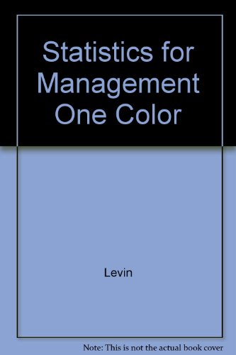 Statistics for Management (9780136333494) by Levin, Richard I.; Rubin, David S.