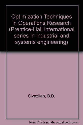 9780136381631: Optimization Techniques in Operations Research