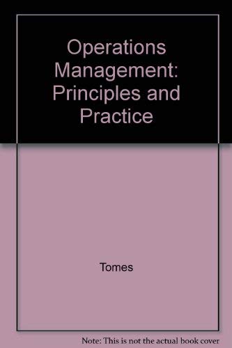 Stock image for Operations Management. Principles and Practice for sale by Zubal-Books, Since 1961
