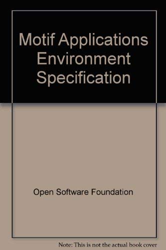 Application Environment Specification (Aes): User Environment Volume, Revision a (9780136404835) by Open Software Foundation