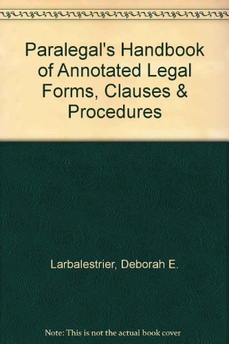 Beispielbild fr Paralegal's Handbook of Annotated Legal Forms zum Verkauf von HPB-Red