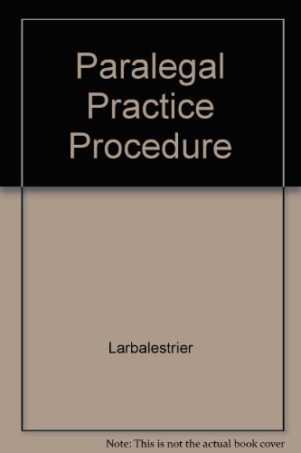 Beispielbild fr Paralegal Practice and Procedure zum Verkauf von Goodwill Books