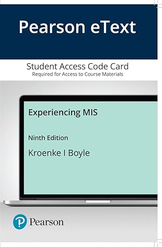 9780136500483: Mylab Mis With Pearson Etext - Access Card - for Experiencing Mis