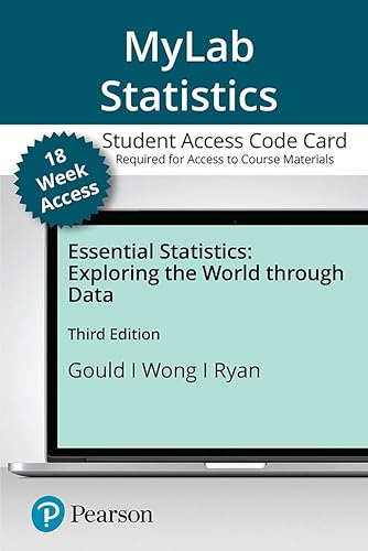 Imagen de archivo de MyLab Statistics with Pearson eText -- Access Card -- for Essential Statistics (18-Weeks) a la venta por jasonybooks