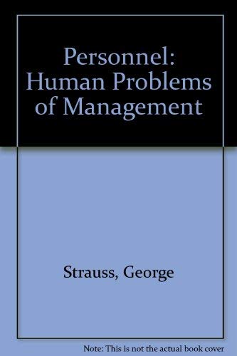 Imagen de archivo de Personnel : The Human Problem of Management a la venta por Better World Books