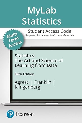 Imagen de archivo de MyLab Statistics with Pearson eText -- Standalone Access Card -- for Statistics: The Art and Science of Learning from Data -- 24 Months a la venta por jasonybooks