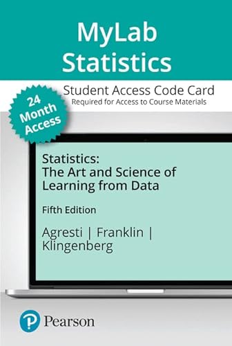 Stock image for MyLab Statistics with Pearson eText -- Standalone Access Card -- for Statistics: The Art and Science of Learning from Data -- 24 Months for sale by jasonybooks