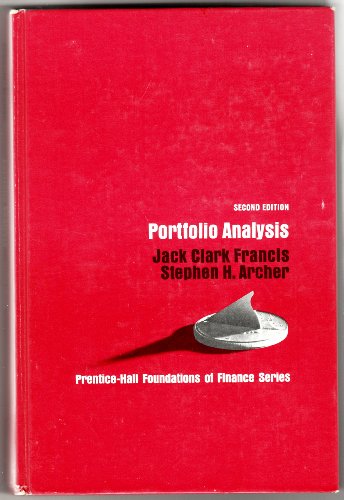 Stock image for Portfolio Analysis (Foundations of Finance) for sale by BookHolders