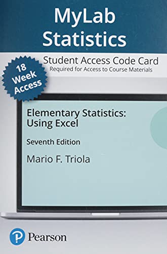 Stock image for MyLab Statistics with Pearson eText for Elementary Statistics Using Excel -- Access Card (18 Weeks) for sale by jasonybooks