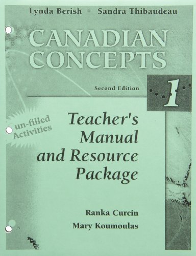 Stock image for Canadian Concepts 1 Teacher's Manual for sale by Textbook Pro