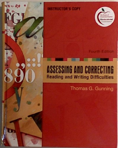 9780137008674: ASSESSING AND CORECTING Reading and Writing Difficulties - INSTRUCTOR'S COPY