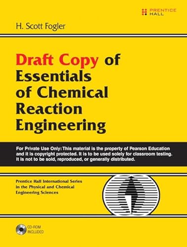 9780137019717: Draft Copy of Essentials of Chemical Reaction Engineering