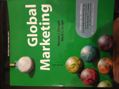 Imagen de archivo de Global Marketing (Sixth Edition) (Instructor*s Copy) a la venta por dsmbooks