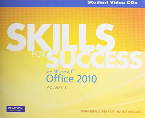 Stock image for Student Video CD for Skills for Success with Microsoft Office 2010: Volume 1 for sale by HPB-Red