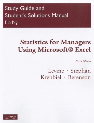 Stock image for Statistics for Managers: Using Microsoft Excel for sale by Irish Booksellers