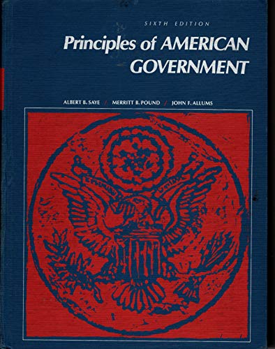 Beispielbild fr Principles of American Government zum Verkauf von Wonder Book