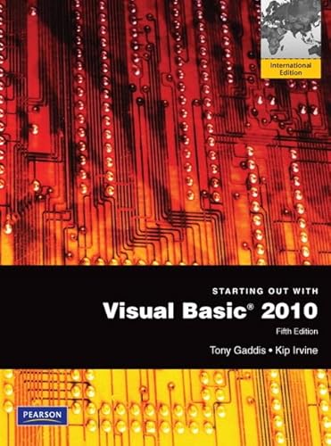 Stock image for Starting Out With Visual Basic 2010: International Edition for sale by WorldofBooks