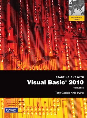 9780137052769: Starting Out with Visual Basic 2010: International Version