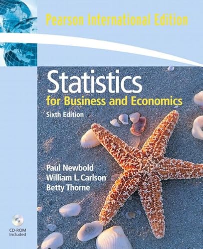 Imagen de archivo de Statistics for Business and EconomicsNewbold, Paul; Carlson, William; a la venta por Iridium_Books