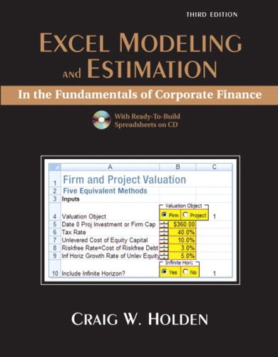 9780137129379: Excel Modeling and Estimation in the Fundamentals of Corporate Finance and Student CD Package