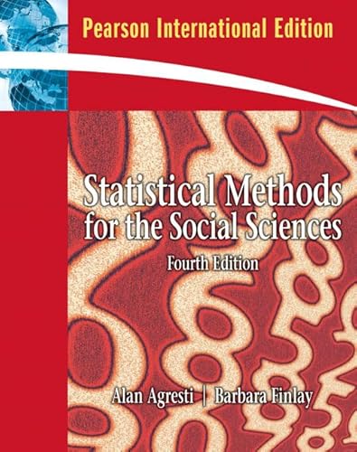 Beispielbild fr Statistical Methods for the Social Sciences: International Edition zum Verkauf von Phatpocket Limited