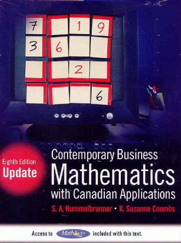 Stock image for Contemporary Business Mathematics with Canadian Applications with MathXL Student Access Kit, Eighth Edition Update for sale by Books Unplugged