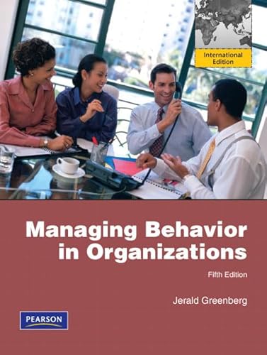 Imagen de archivo de Managing Behavior in Organizationsintern a la venta por ThriftBooks-Dallas