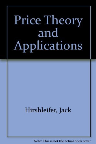 Imagen de archivo de Price Theory and Applications a la venta por SecondSale