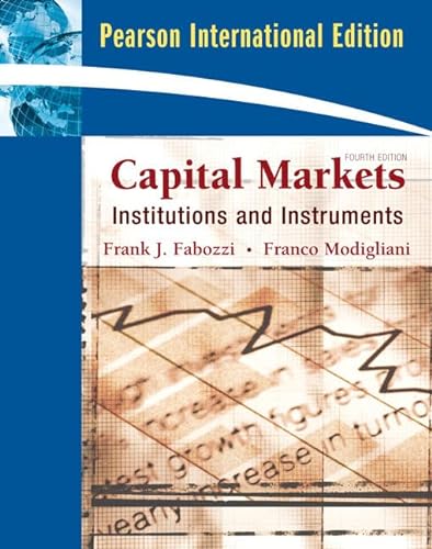 Beispielbild fr Capital Markets: Institutions and Instruments: International Edition zum Verkauf von Ammareal
