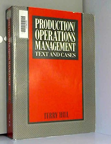 Beispielbild fr Production/Operations Management: Text and Cases zum Verkauf von WorldofBooks