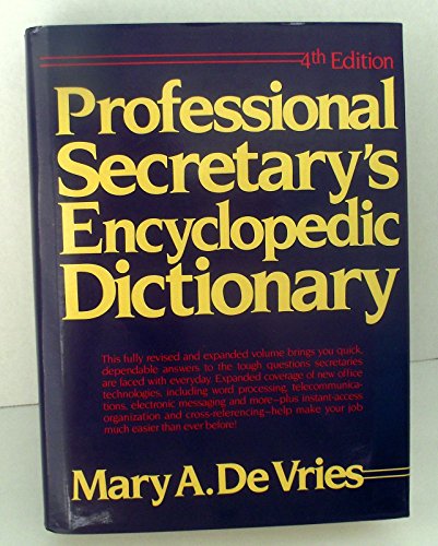 Beispielbild fr Professional secretary's encyclopedic dictionary zum Verkauf von Wonder Book