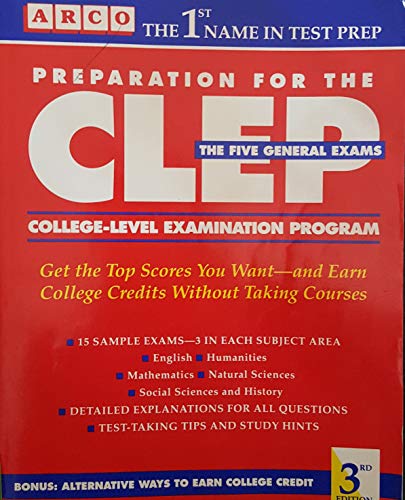 Stock image for Preparation for the CLEP, College-Level Examination Program: The 5 General Examinations (Arco Master the CLEP) for sale by HPB-Emerald