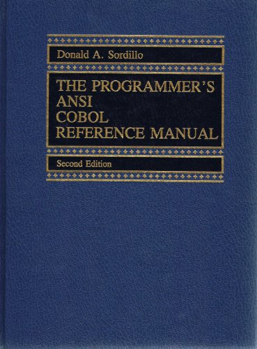 Imagen de archivo de The Programmer*s ANSI Cobol Reference Manual a la venta por Mispah books