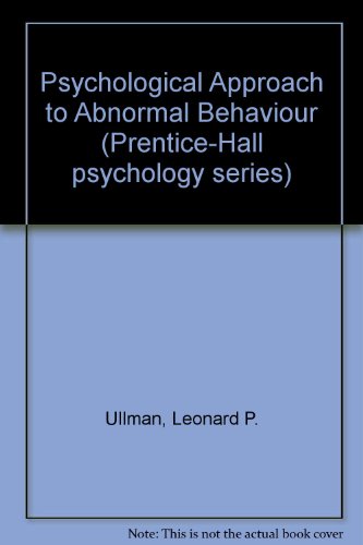 Imagen de archivo de A Psychological Approach to Abnormal Behavior. a la venta por Antiquariat Christoph Wilde