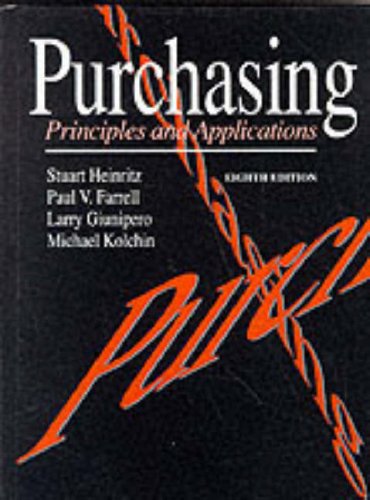 Stock image for Purchasing : Principles and Applications for sale by Better World Books