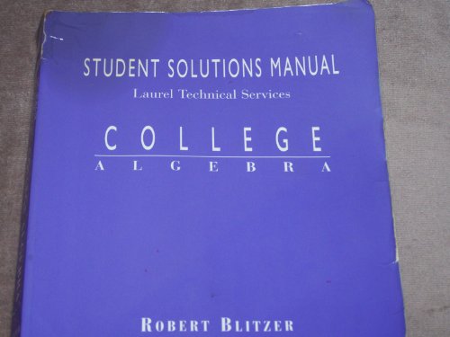 Stock image for College Algebra: Student Solutions Manual for sale by Austin Goodwill 1101