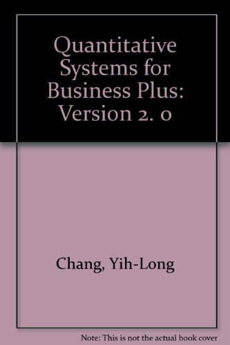 Imagen de archivo de Qsb Plus: Quantitative Systems for Business Plus : Version 2.0/Book and 3 5 1/4 " Disks a la venta por HPB-Red
