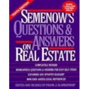 Stock image for Semenow's Questions & Answers on Real Estate for sale by ThriftBooks-Dallas