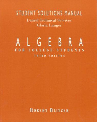 9780137522897: Algebra: For College Students