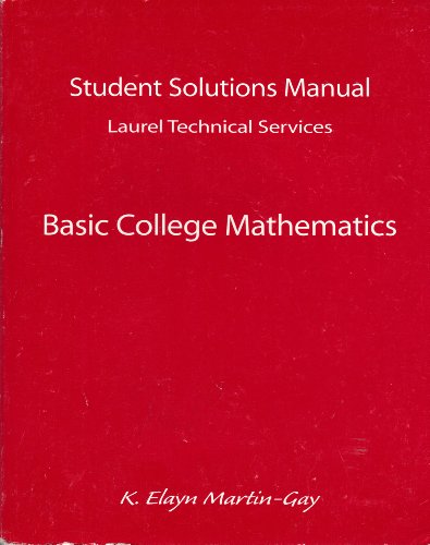 Stock image for Basic College Mathematics : Student Solutions Manual for sale by HPB-Red