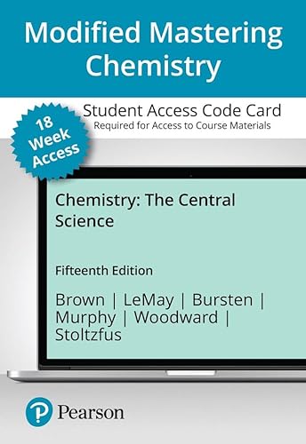 Stock image for Modified Mastering Chemistry with Pearson eText -- Access Card -- for Chemistry: The Central Science -- 18 weeks, 15e for sale by jasonybooks