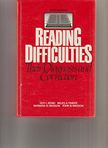 Beispielbild fr Reading Difficulties : Their Diagnosis and Correction zum Verkauf von Better World Books