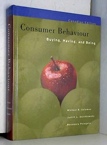 Imagen de archivo de Consumer Behaviour: Buying, Having, and Being, Canadian Edition a la venta por dsmbooks