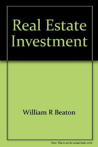 Beispielbild fr Real estate investment (Prentice-Hall series in real estate) zum Verkauf von Robinson Street Books, IOBA