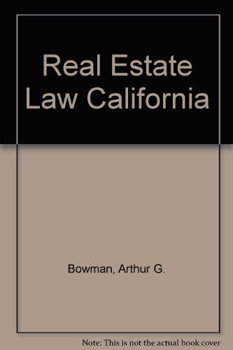 Imagen de archivo de Real Estate Law in California a la venta por Better World Books